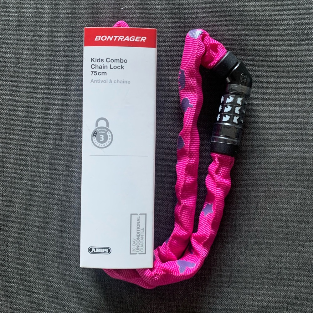 NWT Bontrager Kids Combo Chain Lock In pink 75 CM